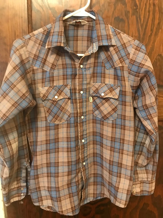 Vintage Levis Snap Shirt/ 70s or 80s