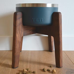 6&quot; Elevated Dog Bowl Stand / Mid-Century Modern Feeding Stand / For Small and Medium Breeds // Fits Large Yeti 8&quot; or Small Yeti 6 3/4&quot; bowls