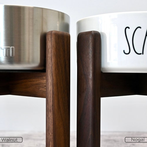 Custom Modern Elevated Dog Bowl Stand Midcentury Feeding Etsy