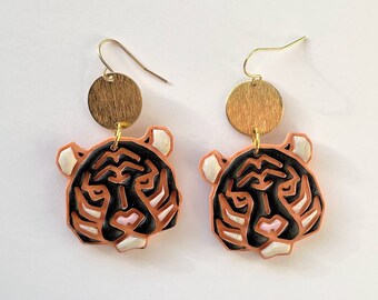 Year of the Tiger, Lunar New Year 2022 Earrings, Bengals Earrings, Tiger Earrings, Polymer Clay Earrings, Clay Earrings