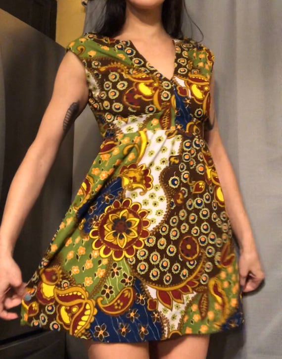 1970s psychedelic dress by Act I
