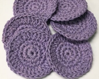 Crocheted Cotton Reusable Face Pads, Makeup Remover Pads