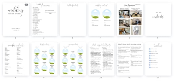Day of Wedding Binder