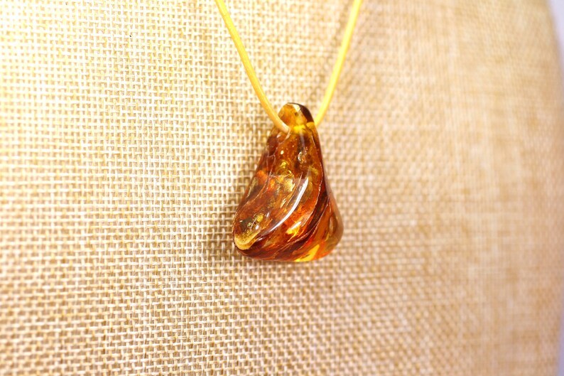 protection amulet for men and women natural LEATHER chain cord 9,94 grams Natural genuine Baltic Amber Pendant donut for luck