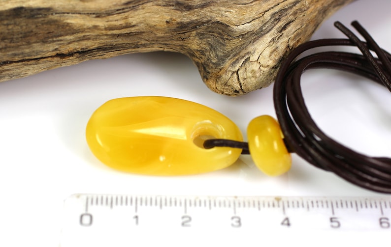 Natural genuine Baltic Amber Pendant for luck Amber Gift 4,62 grams Handmade Amber Jewelry with natural LEATHER chain cord