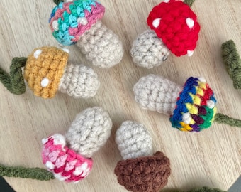 Handmade Crocheted Mushroom Bookmark