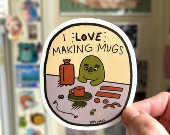 I Love Making Mugs Vinyl Sticker