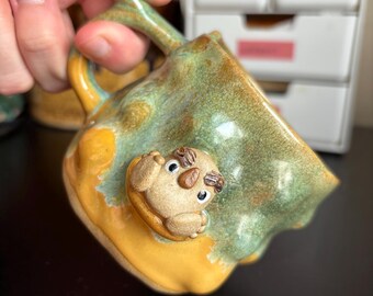 10 oz Handmade Ceramic Coffee/Tea Face Mug
