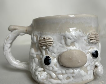 14 oz Bubble Handmade Ceramic Coffee/Tea Face Mug