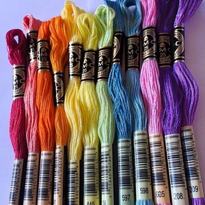 DMC Cross Stitch Threads genuine - 1-20 skeins - 482 solid colours - 8m skeins 6 strands