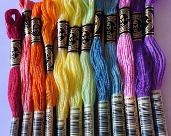 Echte DMC-borduurgaren - 1-20 strengen - 482 effen kleuren - 8 m strengen 6 draden