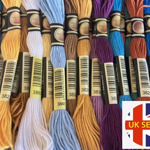 Cross Stitch Embroidery Threads CXC 2 labels - DMC Colours - 447 colours to choose UK Stockist