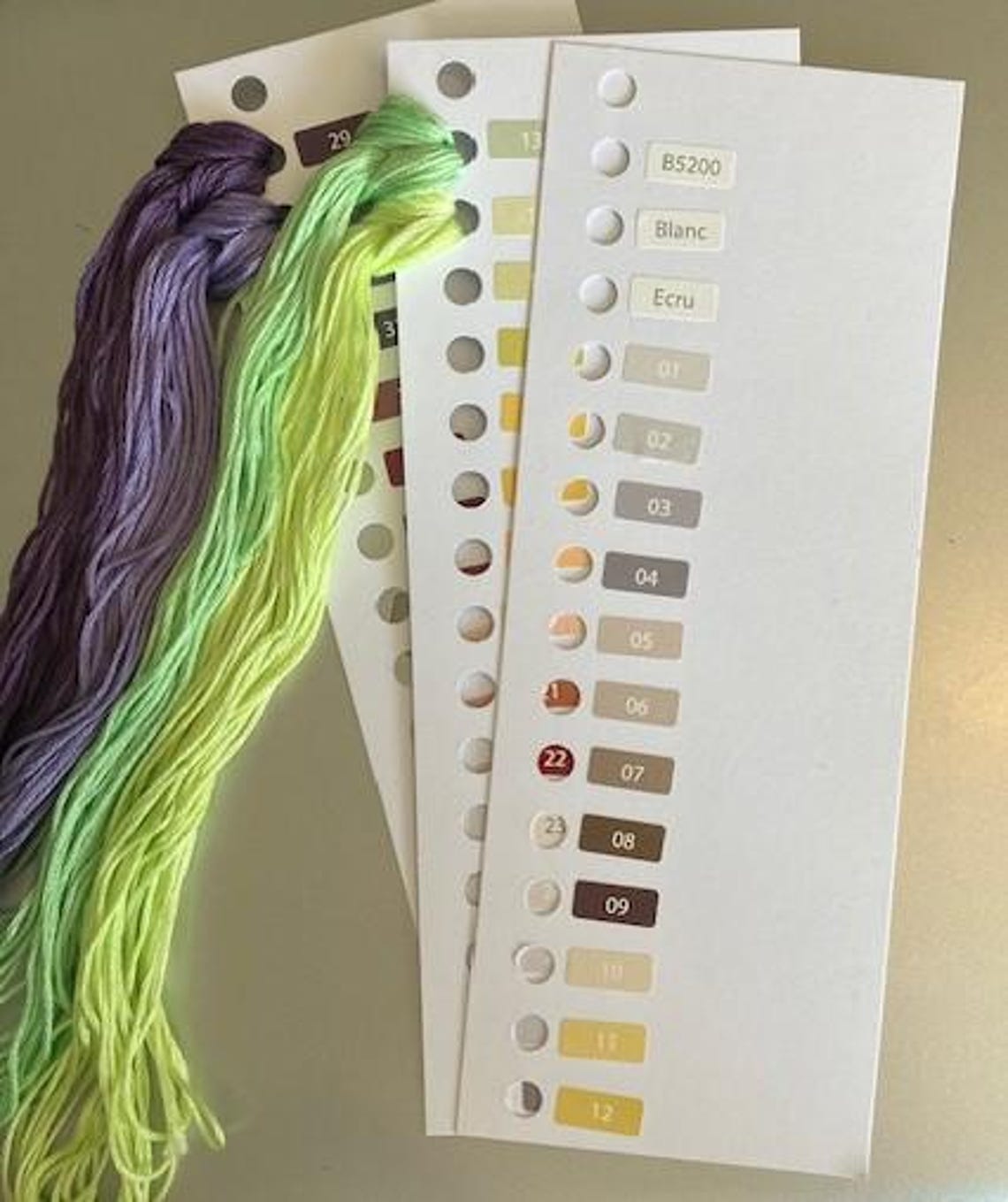 Thread Cards Samples Cross Stitch Thread Card Organisers 10/25/50/100 - Floss Sorting Cards ...