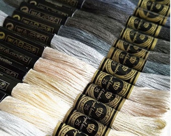 01-35 New Colour Cross Stitch Embroidery Threads - DMC Colour match- Egyptian Cotton -  Royal Broderie  - UK Stockist