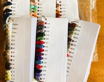 Full set of DMC Cross Stitch Threads genuine - Pre-sorted - 482 solid colours - Half Skeins 4m lengths - 6 strands
