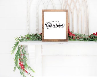 Merry Christmas print, Merry Christmas wall art, Christmas decor, instant download, 8x10, digital print