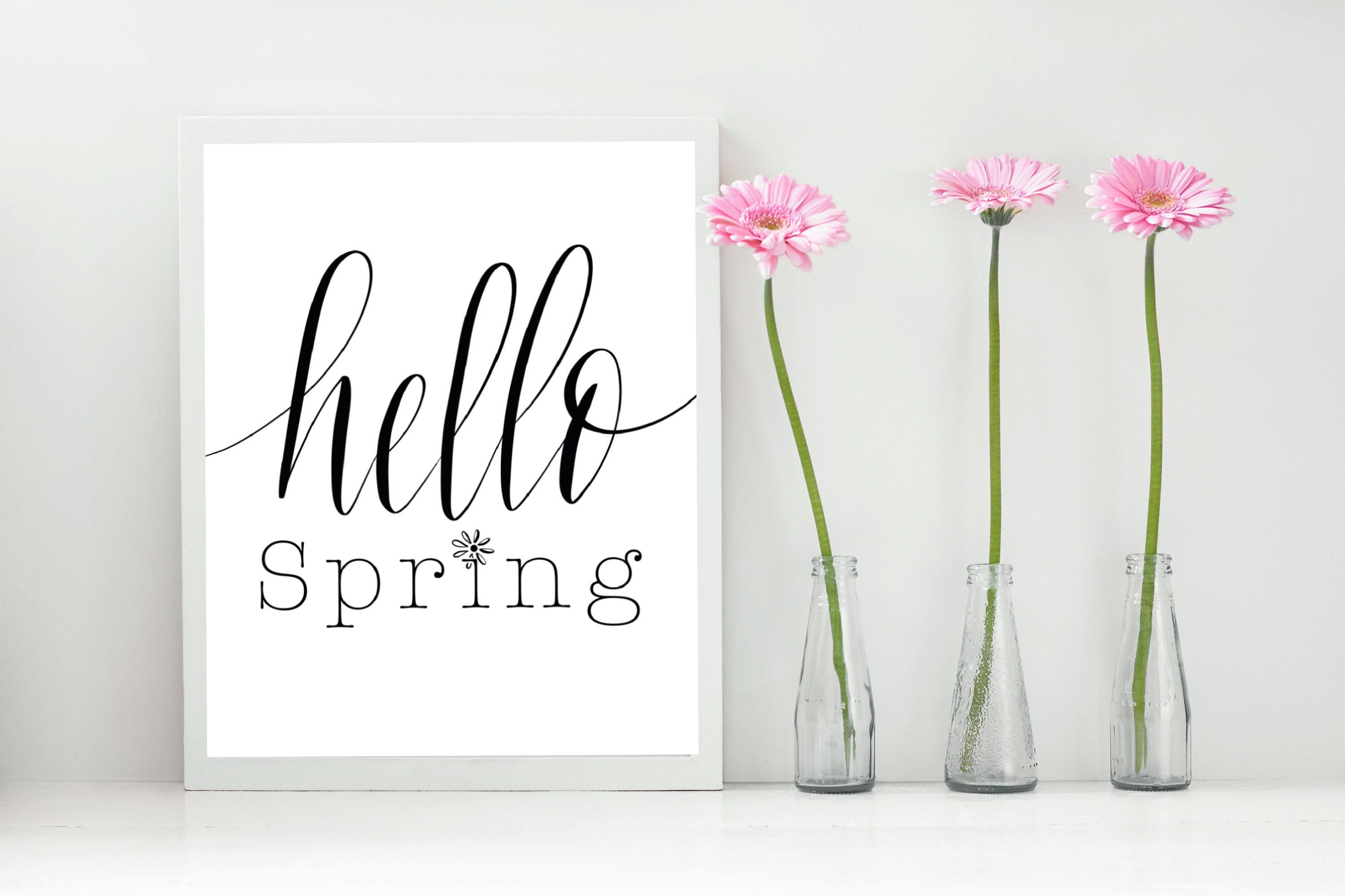 Hello Spring Printing Hello Spring Digital Download, Calligraphy Printable, Spring Printable ...