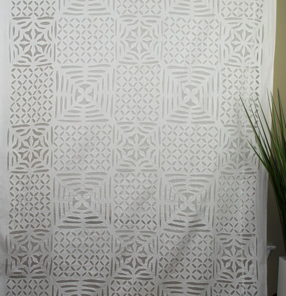 Cotton Hand Applique Curtain Shabby Chic Luxurious Hand Etsy