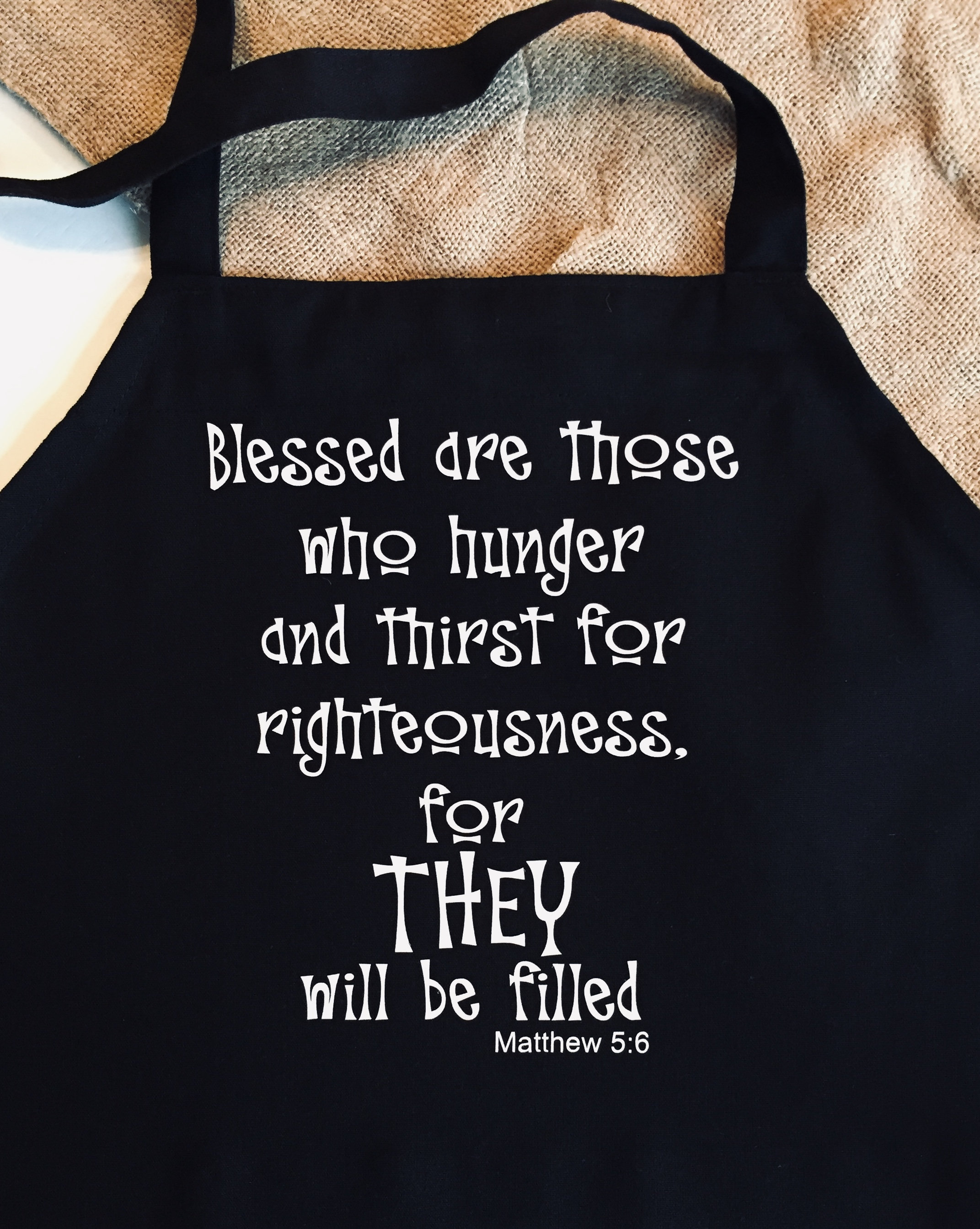 Scripture Verse Apron Black Matthew 56 Etsy