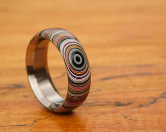 Crosscut Fordite x Titanring