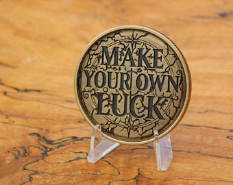 Engraved Brass Lucky Coin: 3D Design, Make Your Own Luck