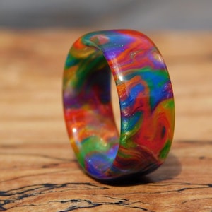 Rainbow Blast Resin Ring
