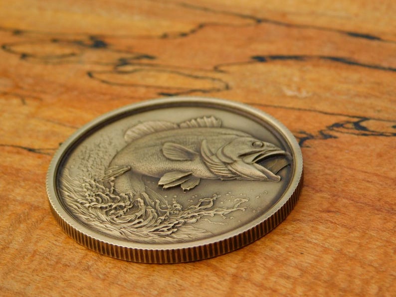 Bass Fishing Coin - Etsy
