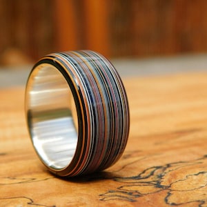 Fordite x sterlingzilveren ring