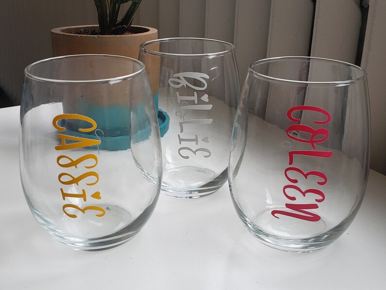 Custom Vinyl Decal Wine Glass Decal Etsy