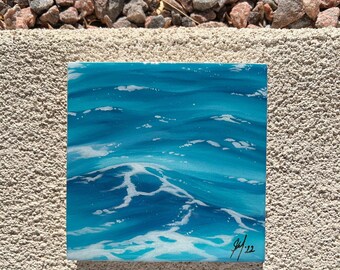 Seascape Painting, Water Painting, Ocean Painting, Beach Art, Beach Decor, Ocean Art, Coastal Art, Coastal Decor, Beachy Christmas, Blue Art