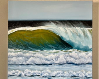 Seascape, Seascape Painting, Ocean Painting, Wave Painting, Wave Artist, Acrylic Painting, Coastal Decor, Beach Decor, Ocean Artist, Emerald