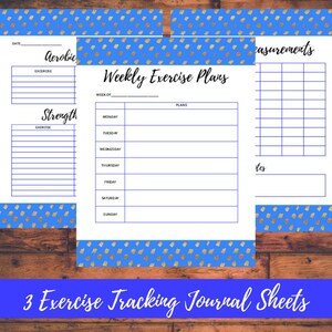 Exercise Tracking Printable Journal Sheets Letter Size Workout Planner