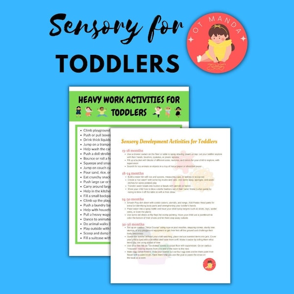 Sensory for Toddlers | Sensory Development and Heavy Work Activities | Early Intervention Occupational Therapy Handouts for Parents