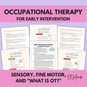 Early Intervention Occupational Therapy Bundle | What is OT in EI Handout + Sensory Development Activities + Fine Motor Milestones