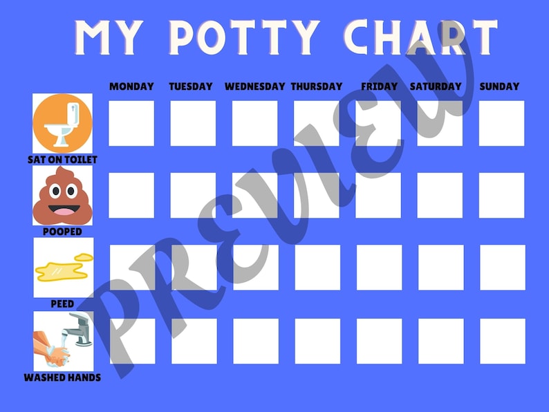 Potty Training Tracking Chart Occupational Therapy Toilet Etsy