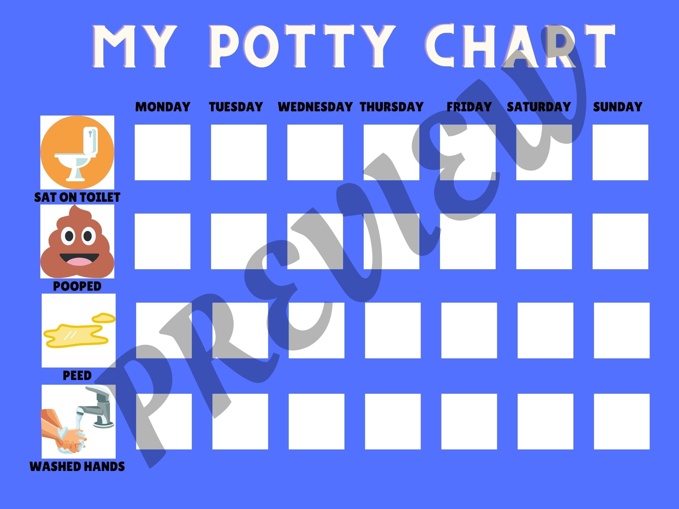 Potty Training Tracking Chart Occupational Therapy Toilet Etsy Ireland