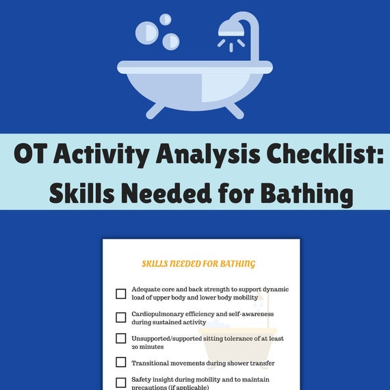 Skills Need for Bathing OT Activity Analysis Occupational Etsy