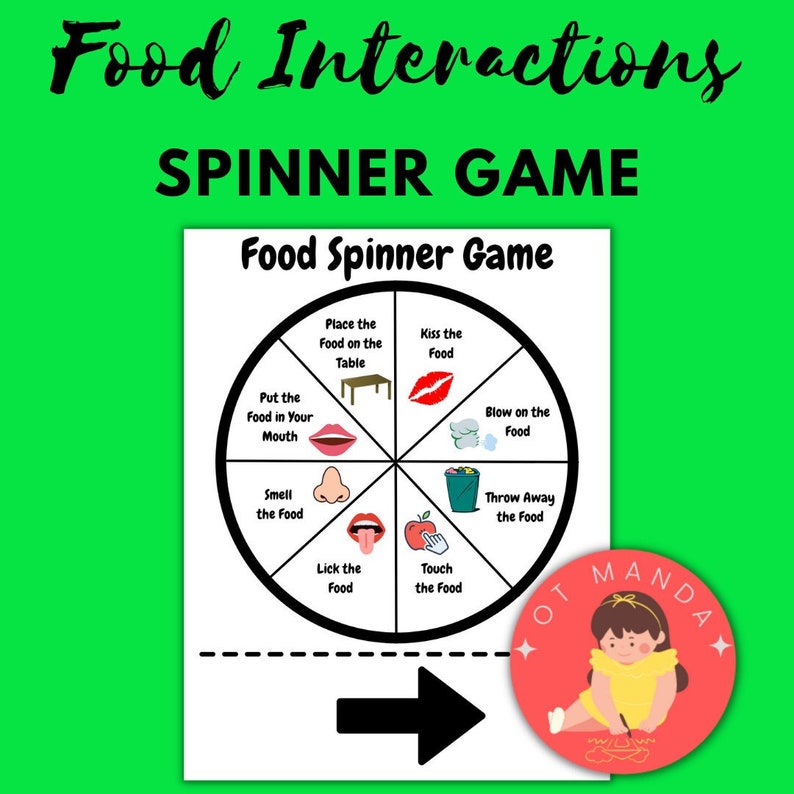 Food Interactions Spinner Game for Feeding Therapy | Food Aversions in ...