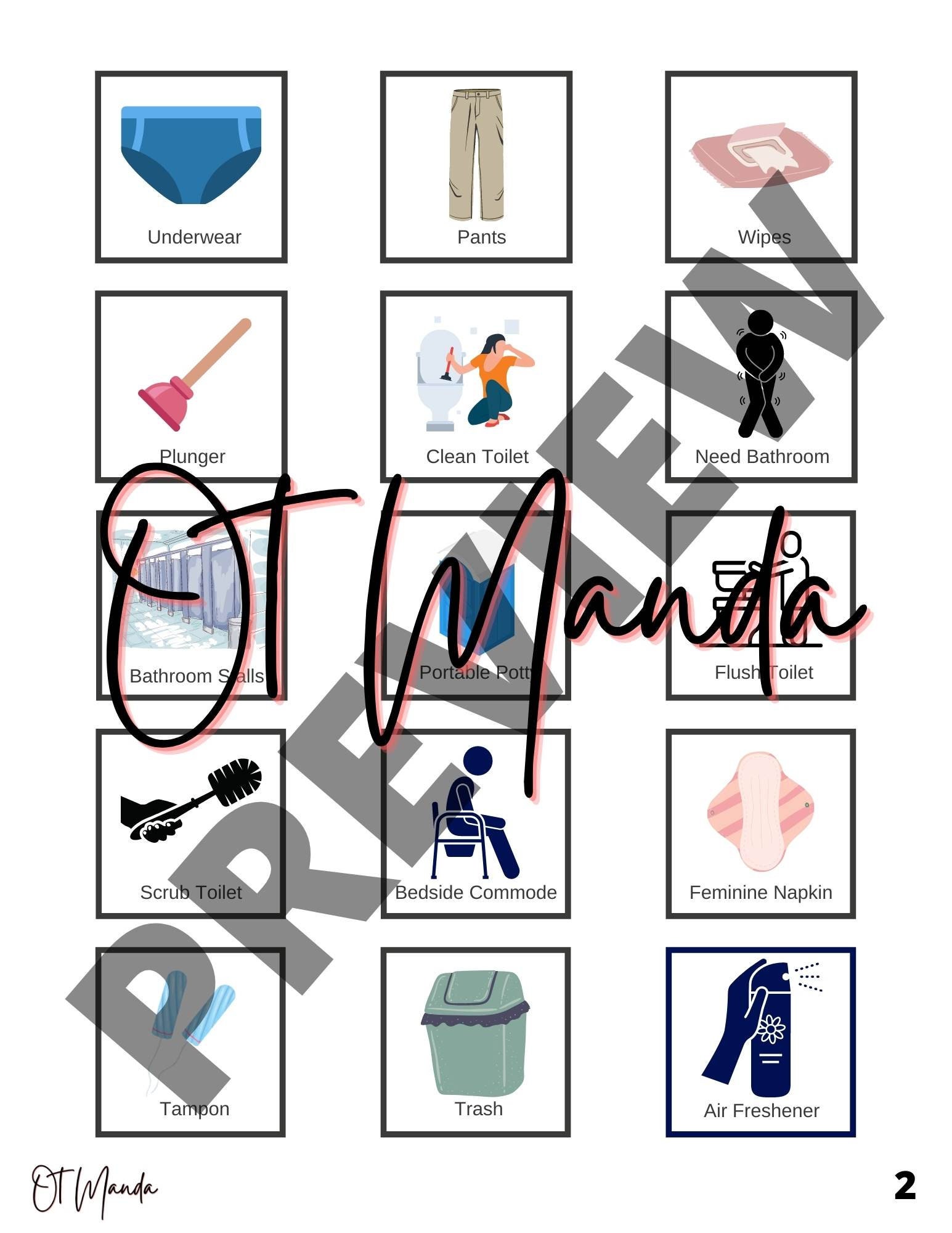 Toileting Picture Cards for Communication Visual Schedule for Potty