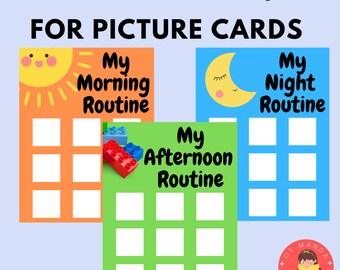 Morning Afternoon and Night Routine Charts for Visuals |  Picture Cards  Bedtime | Occupational Therapy ADL Aides for Parents and Kids | OT