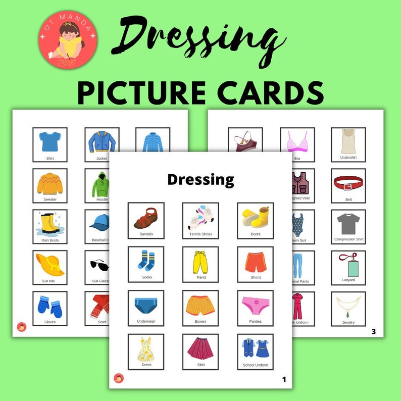 Dressing Picture Exchange Communication Cards Visual - Etsy