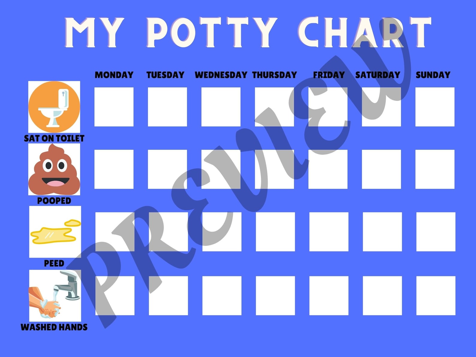Potty Training Tracking Chart and Readiness Signs Handout Etsy