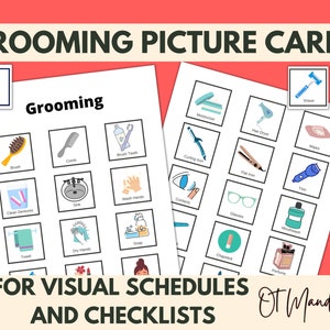 Verzorging van prentkaarten voor communicatie | Visueel schema voor dagelijkse routines | Visuele hulpmiddelen voor volwassenen | Ergotherapie | ESL