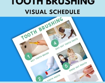 Tooth Brushing Visual Schedule With Real Pictures | Occupational Therapy Routine Chart for Brush Teeth Adult and Pediatrics | OT ADL Picture