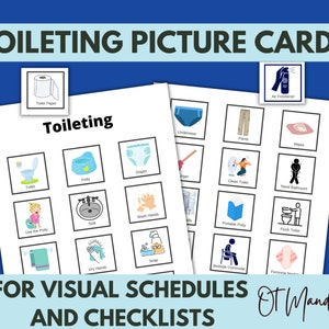 Toiletbezoek-plaatjes voor communicatie | Visueel schema voor zindelijkheidstraining | Visuele hulpmiddelen voor volwassenen | Ergotherapie | ESL