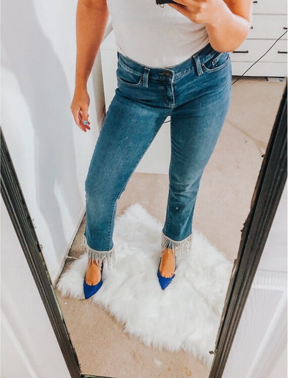 Ralph Lauren Diamond Fringe Cuff Jeans 