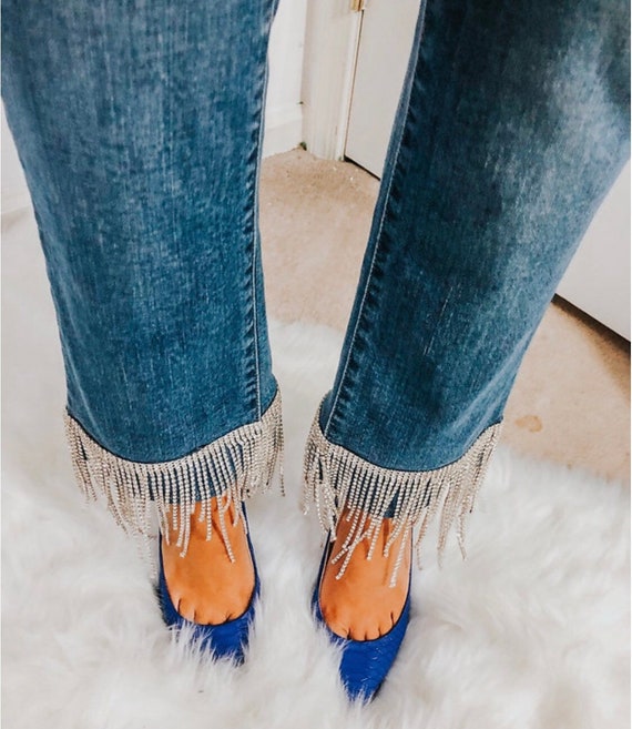 Ralph Lauren Diamond Fringe Cuff Jeans 