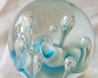 Controlled bubble Art glass paperweight. C8