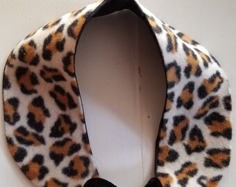 leopard fur collar