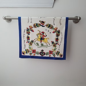 Vintage Pennsylvania Dutch/ Amish Sayings, Kitchen Tea Towel, Circa 1960, 16&quot;x 28&quot;, Not Used